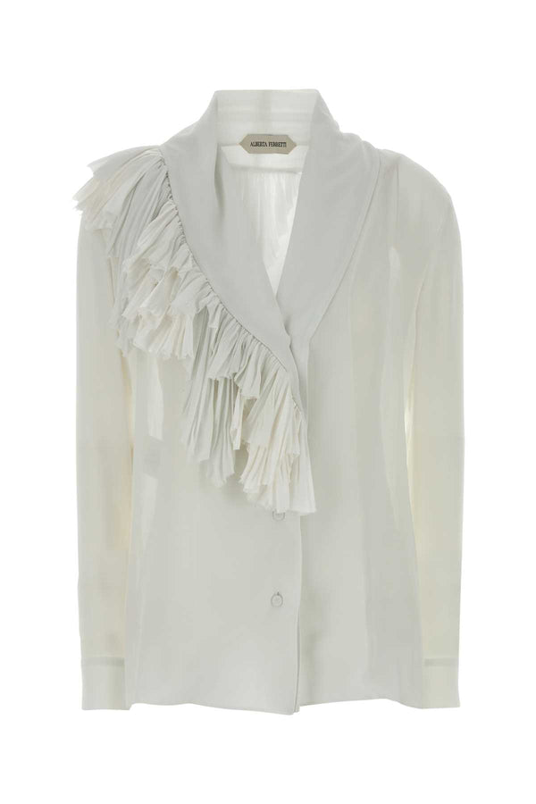 Alberta Ferretti 100% Silk dress in white