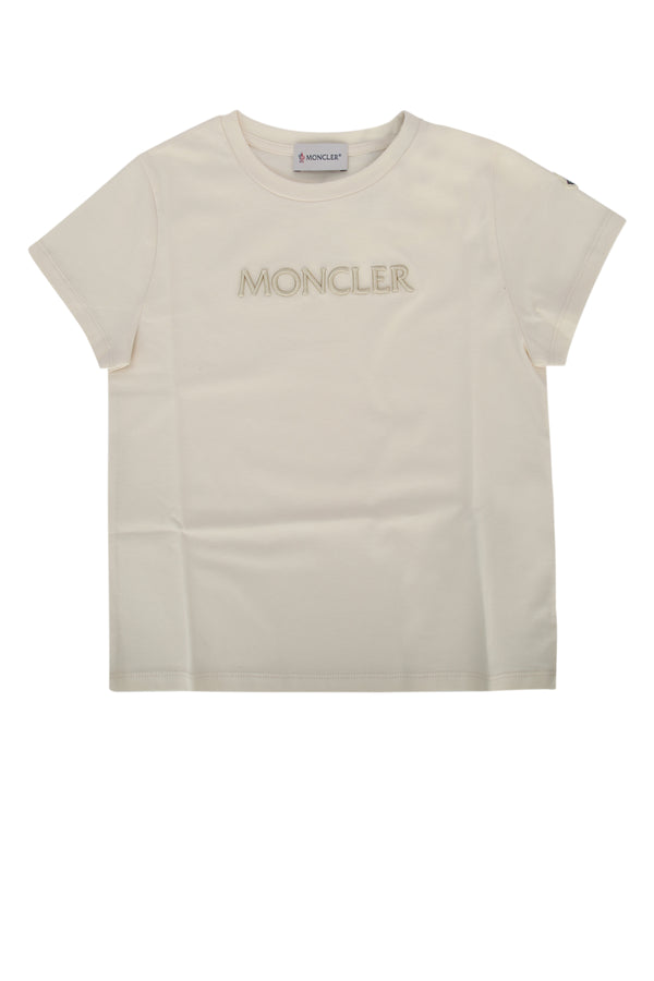 Moncler Jr 100% Cotton t-shirt in beige