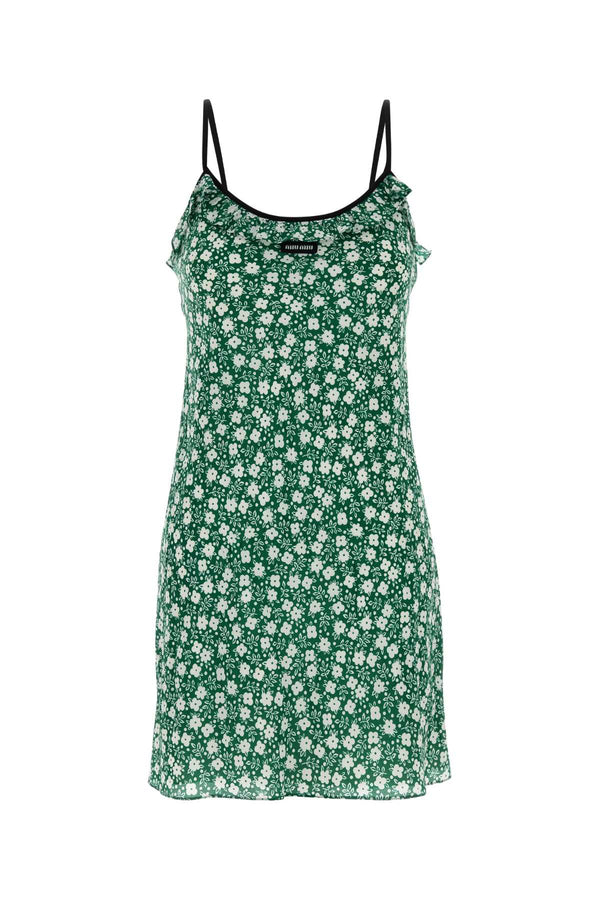 Miu Miu Exterior: 100% Silk; Lining: 100% Recycled polyester dress in green