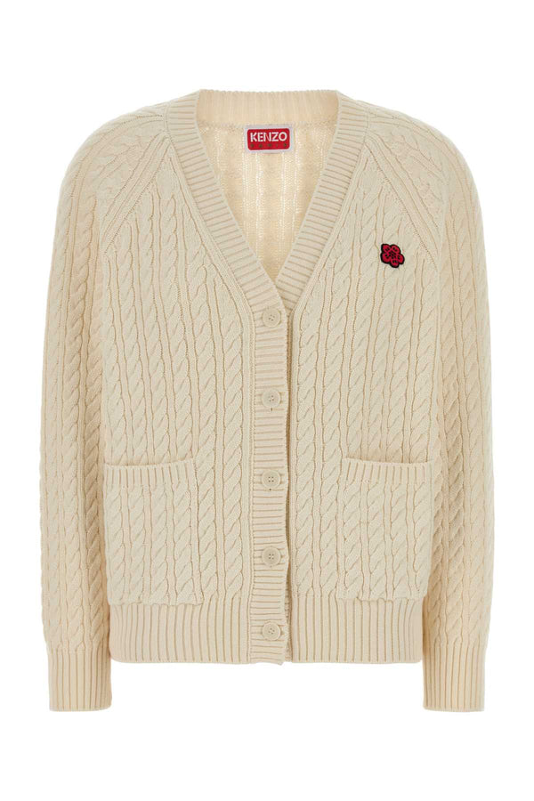 Kenzo Flower 85% Cotton cardigan in beige