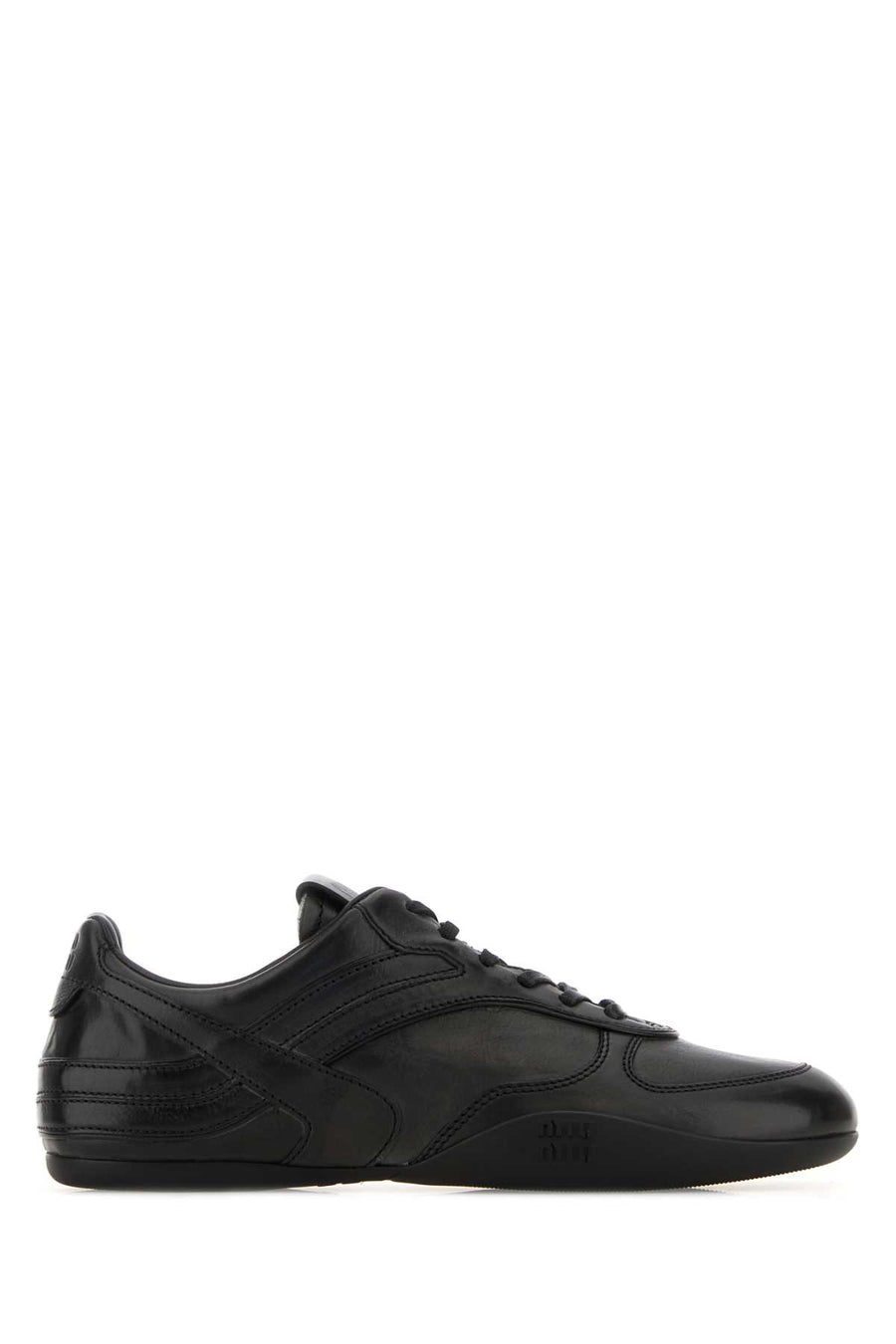 Miu Miu 100% Calfskin Leather sneaker in black