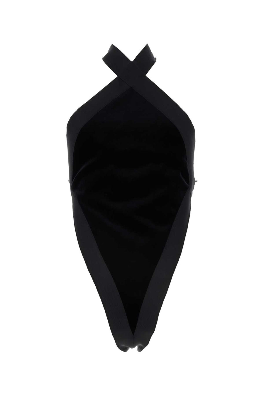 Saint Laurent Exterior: 78% Acetate 22% Polyester; Lining: 96% Silk 4% Elastane bodysuit in black