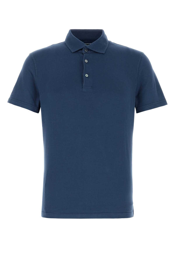 Fedeli 93% Cotton polo shirt in blue