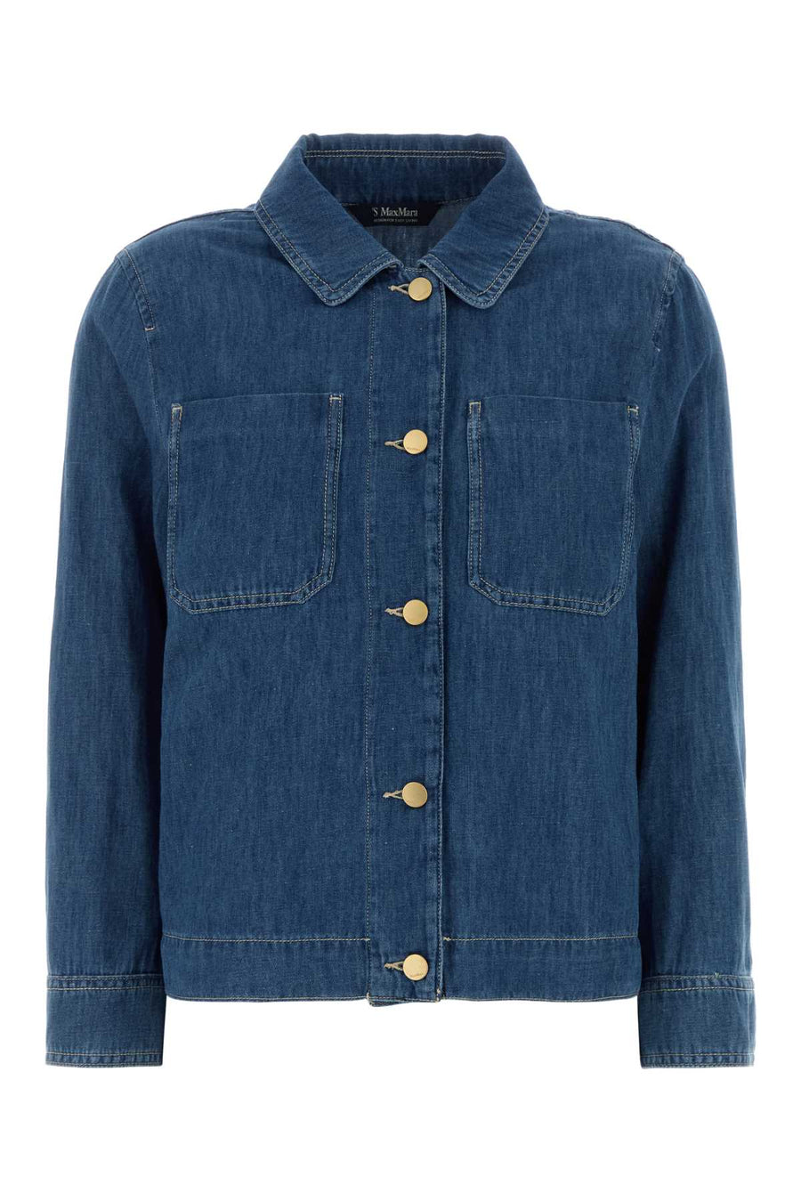 S Maxmara 60% Cotton 40% Linen shirt in blue