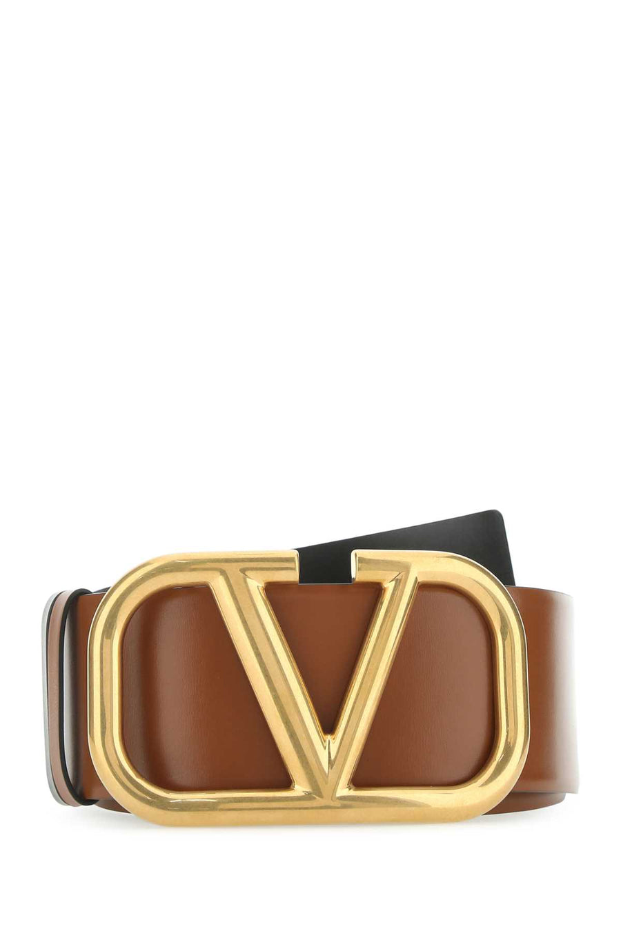 Brown Leather Vlogo Signature Reversible Belt Selner Cinture