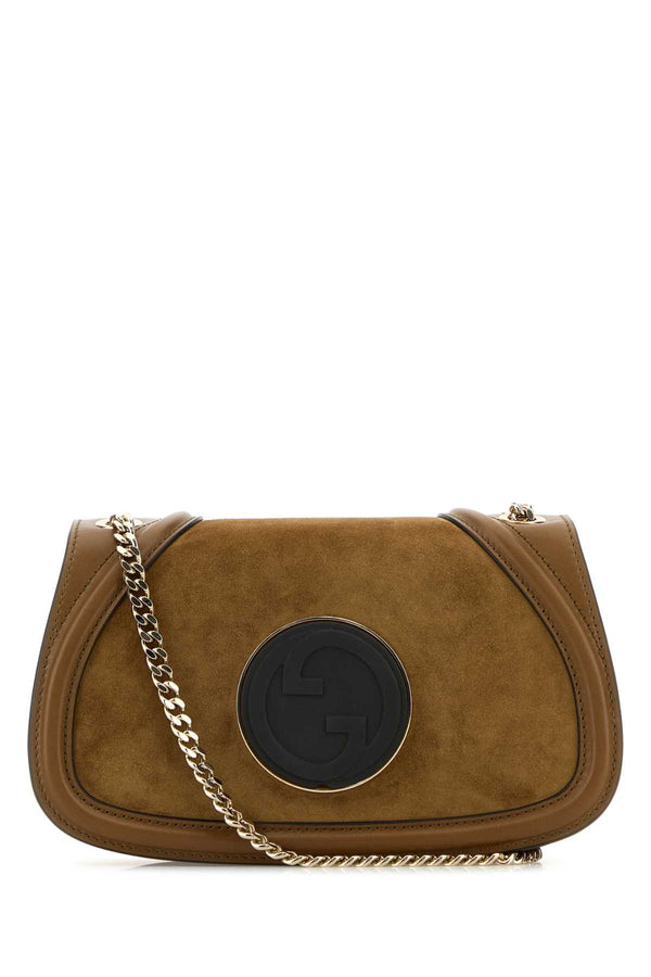 Gucci Exterior: 100% Suede shoulder bag in brown