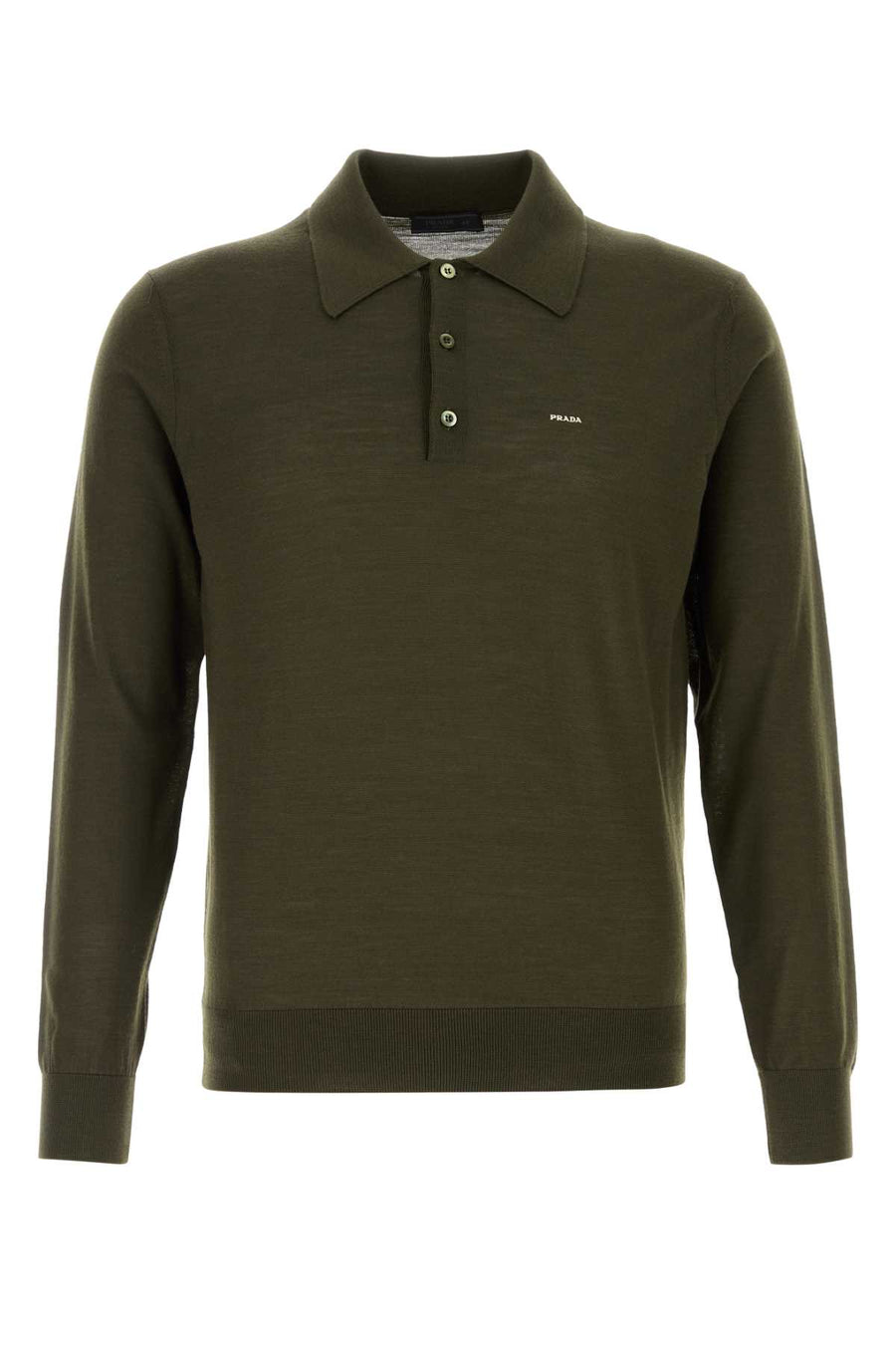Prada 100% Virgin wool polo shirt in green