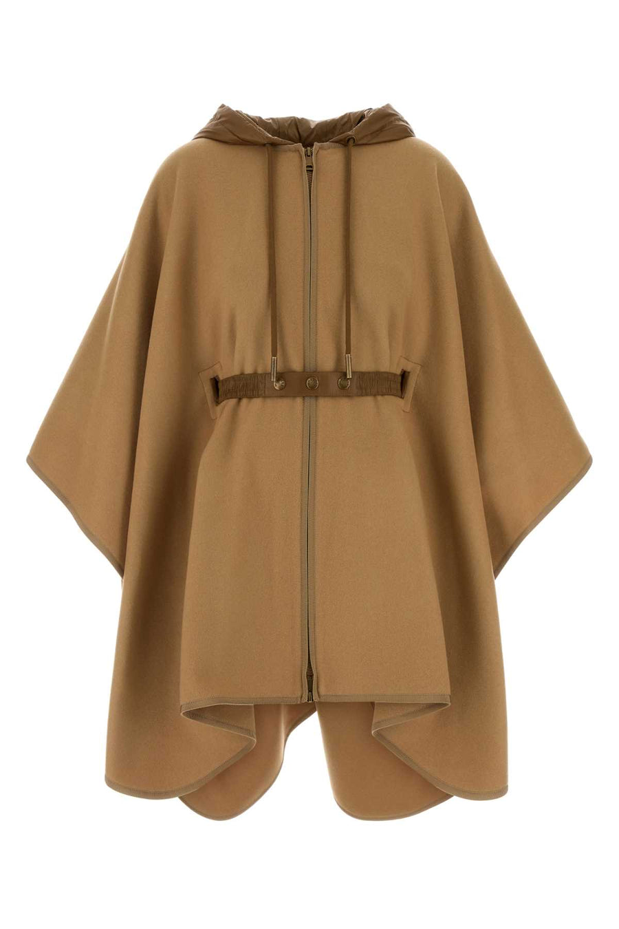 Camel Wool Blend Cape 249 Exterior: Virgin Nylon Cappelli E Fasce Per Capelli