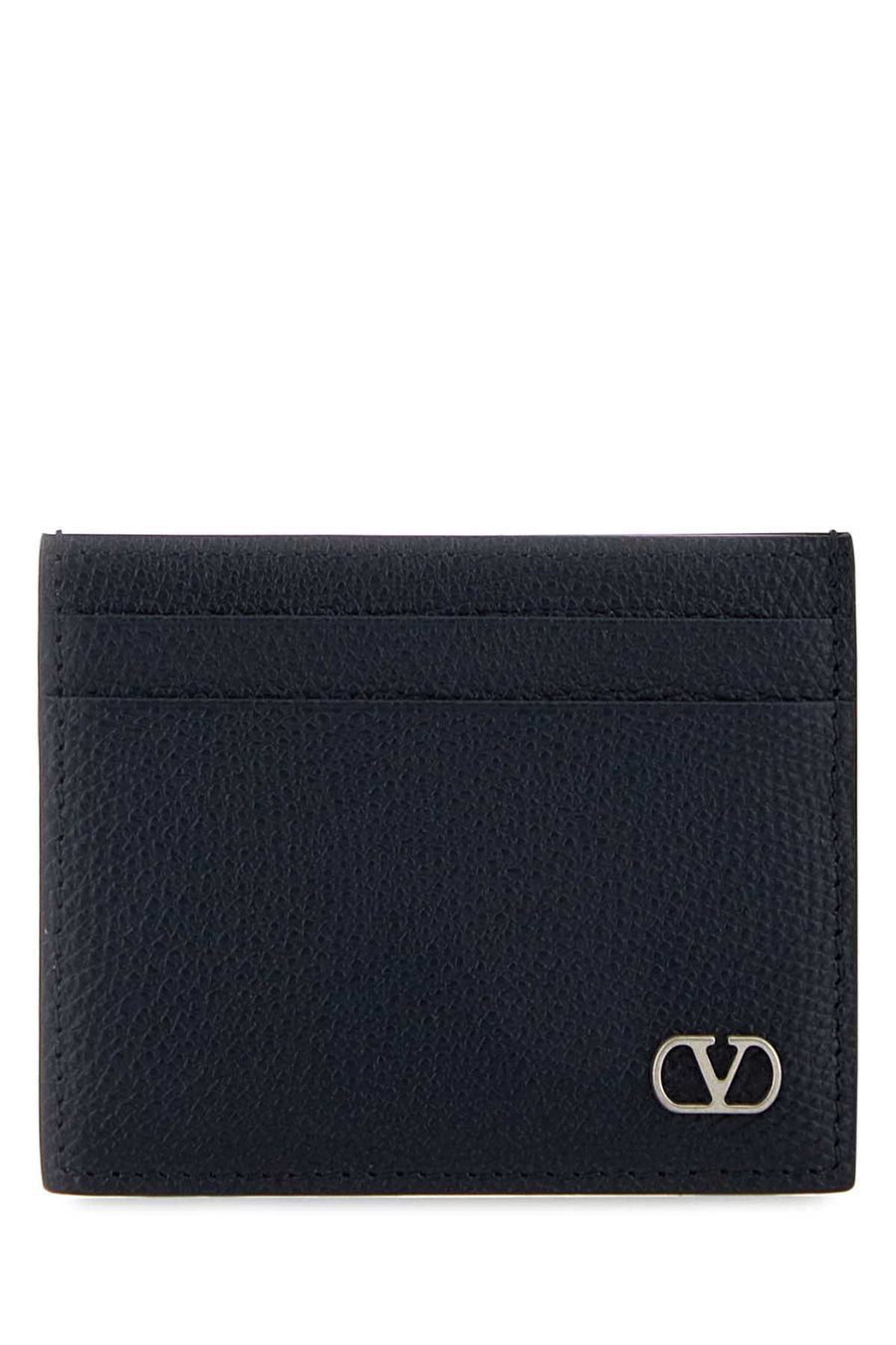 Valentino Garavani Calf leather card case in navy