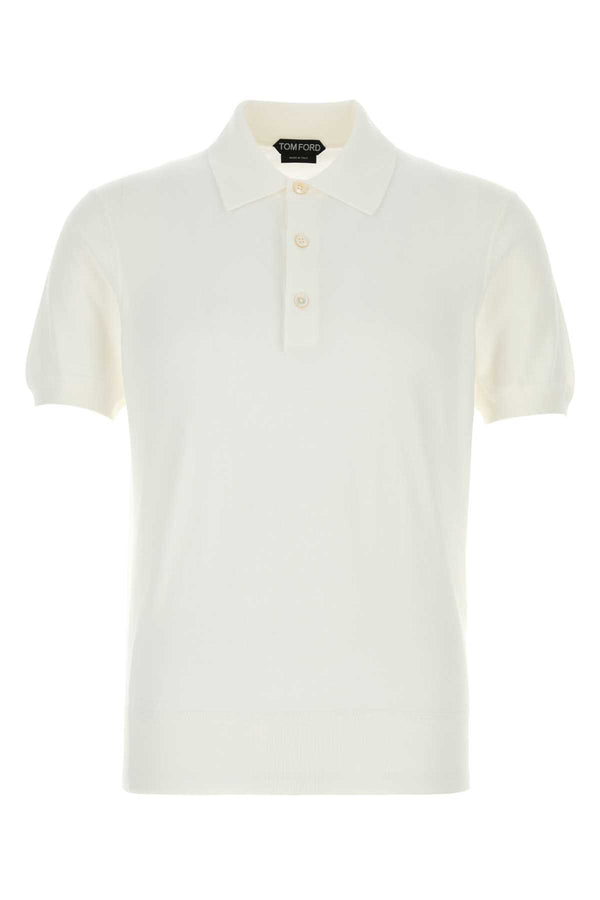 Tom Ford Cotton 100% Cotton; Button: 100% Mother of Pearl polo shirt in white