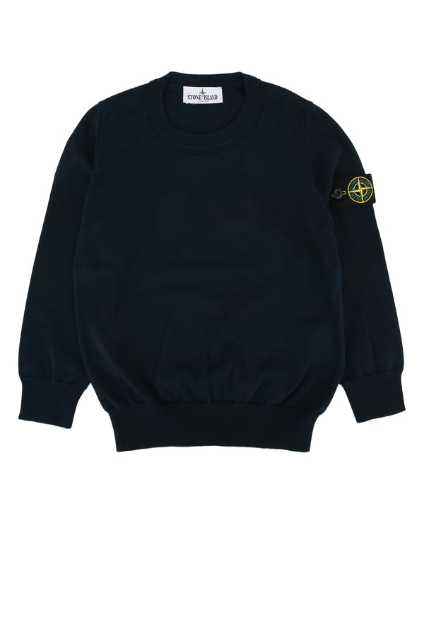 Stone Island Kids Neck 100% Cotton sweater in navy