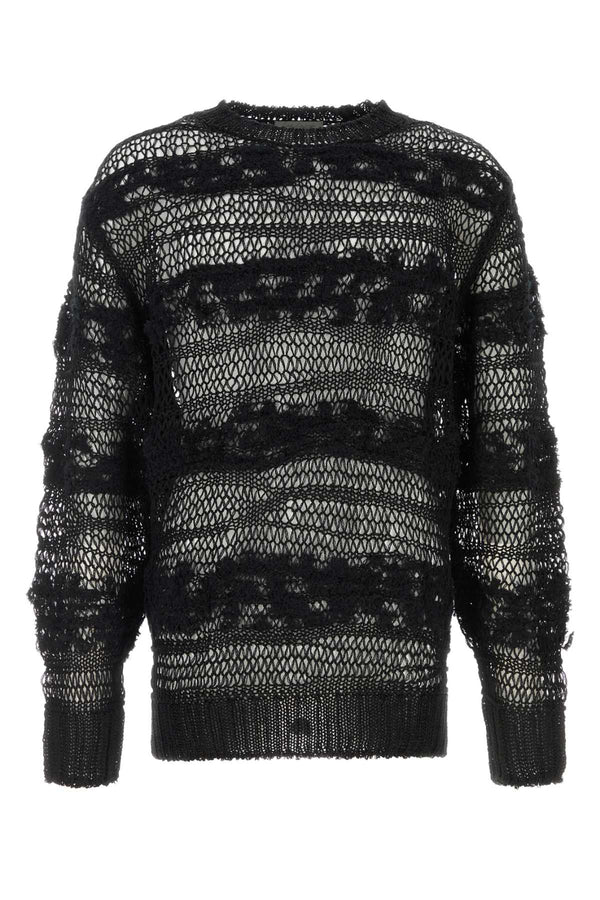 Yohji Yamamoto Neck 45% Cotton sweater in black