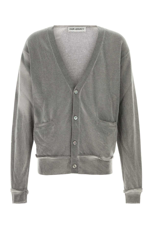 Our Legacy Cardigan 100% Merino wool cardigan in gray