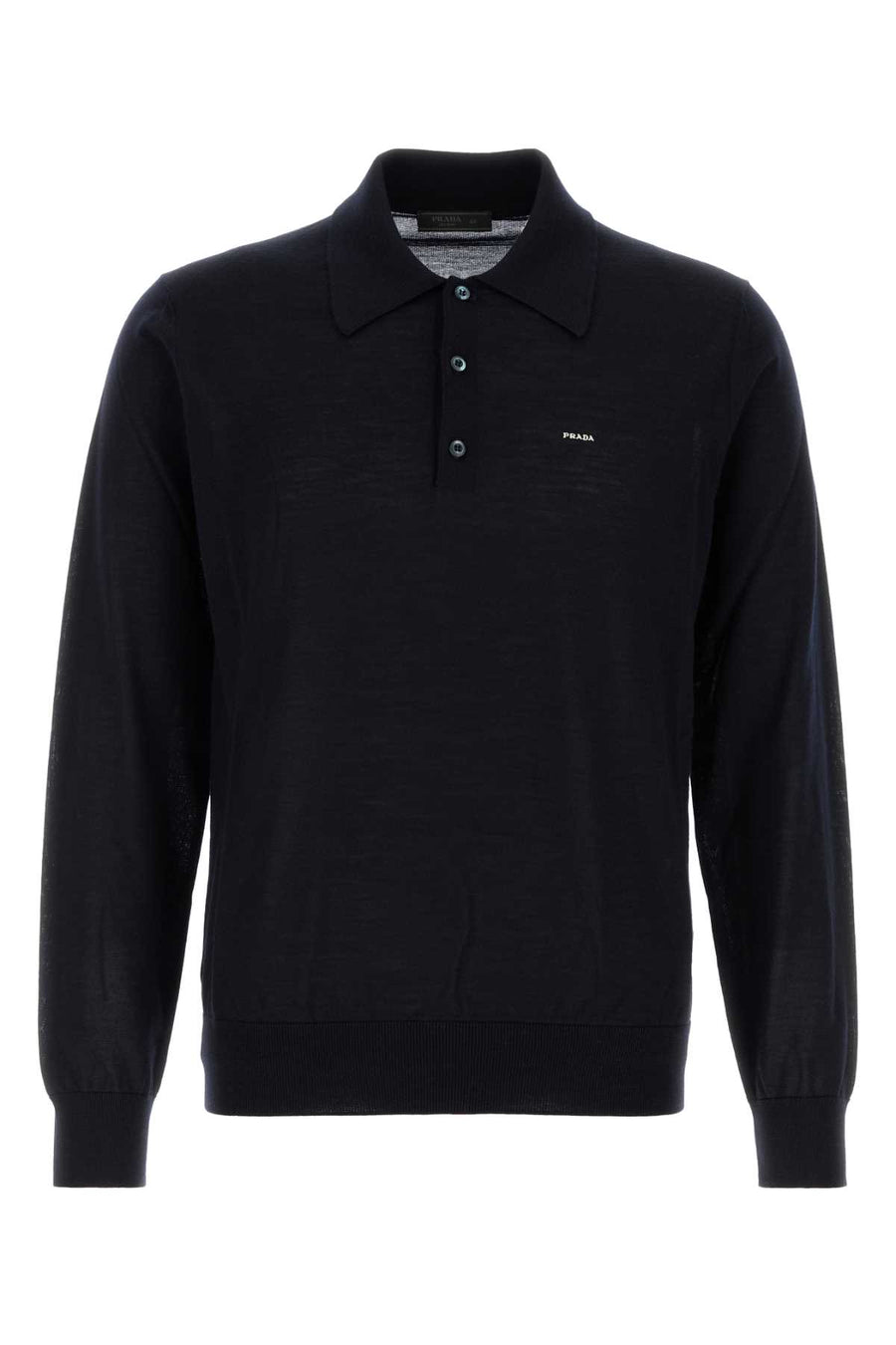 Prada 100% Wool polo shirt in navy
