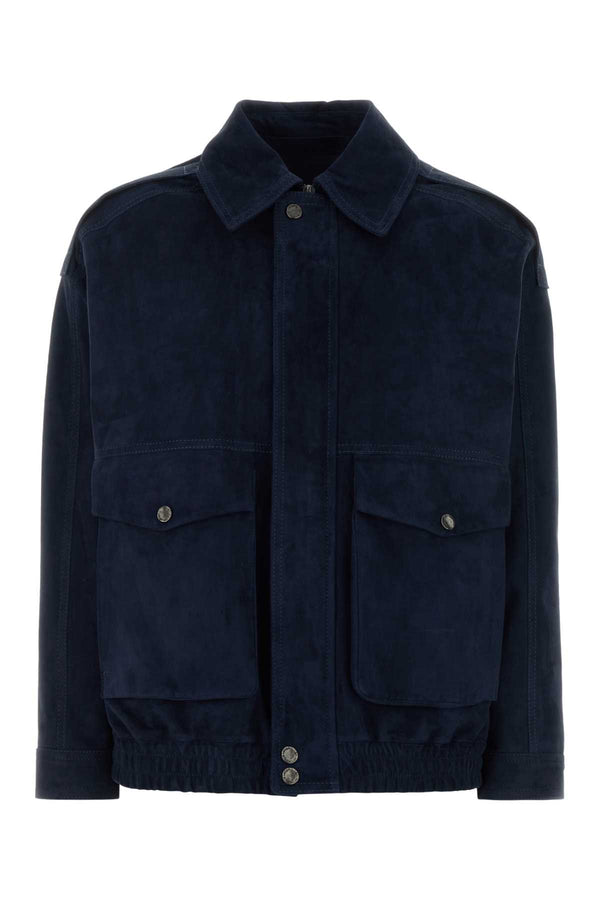 Santoro 100% Ovine leather jacket in navy