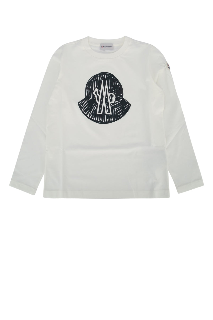 Moncler Jr 100% cotton t-shirt in white