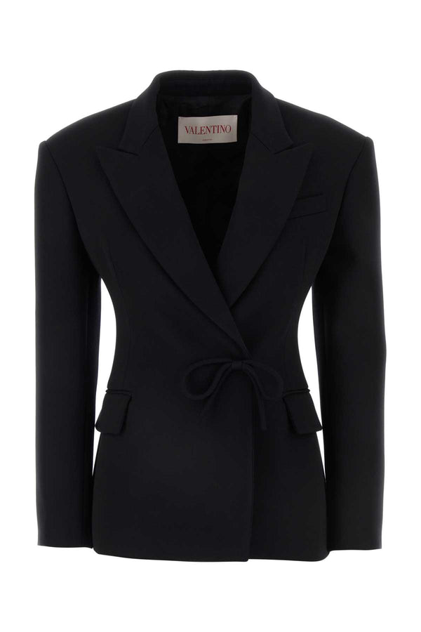 Valentino Garavani Fiocco Exterior: 100% Virgin wool; Lining: 100% Cupro blazer in black