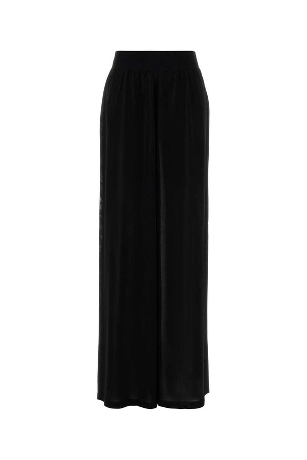 Black Viscose Blend Wide-Leg Pant Noiralaia Exterior: Nylon Pantaloni