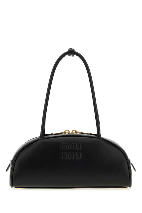 Miu Miu Exterior: 100% Leather shoulder bag in black