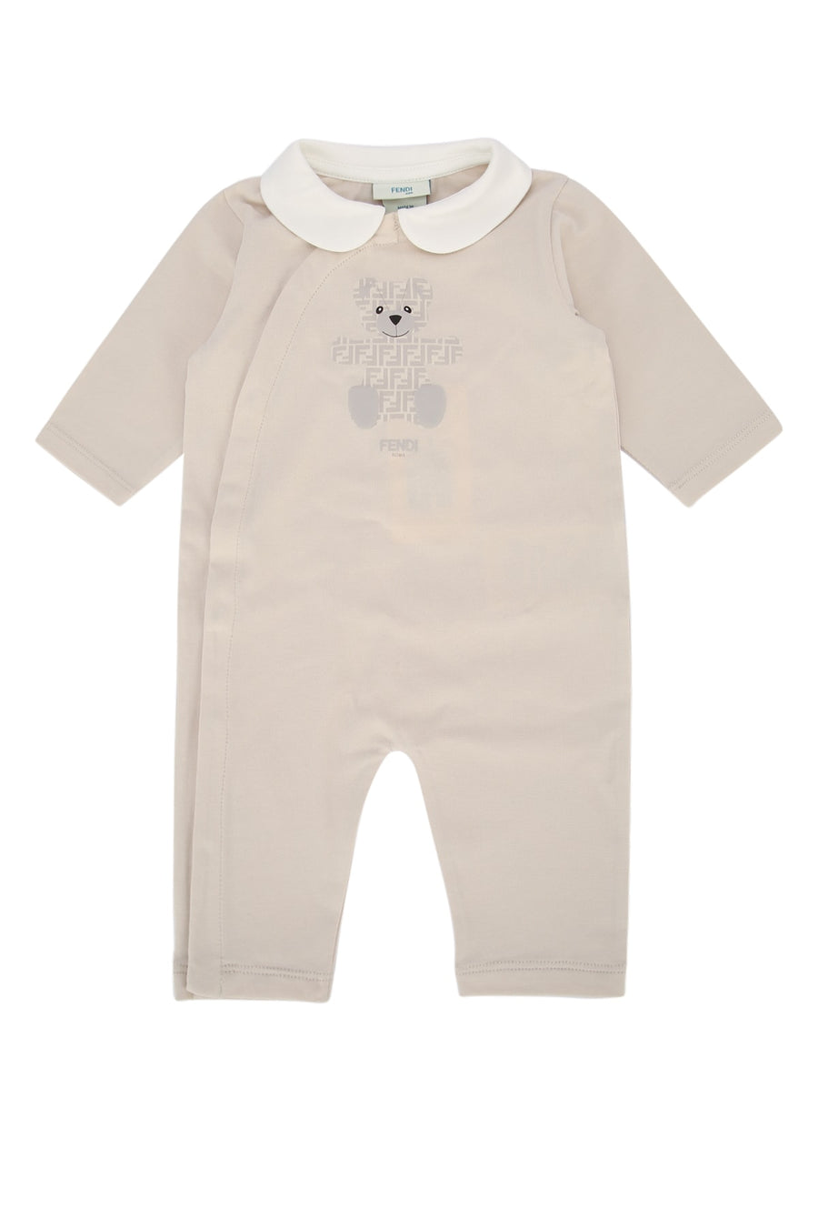 Fendi Kids Tutina 94% cotton bodysuit in beige