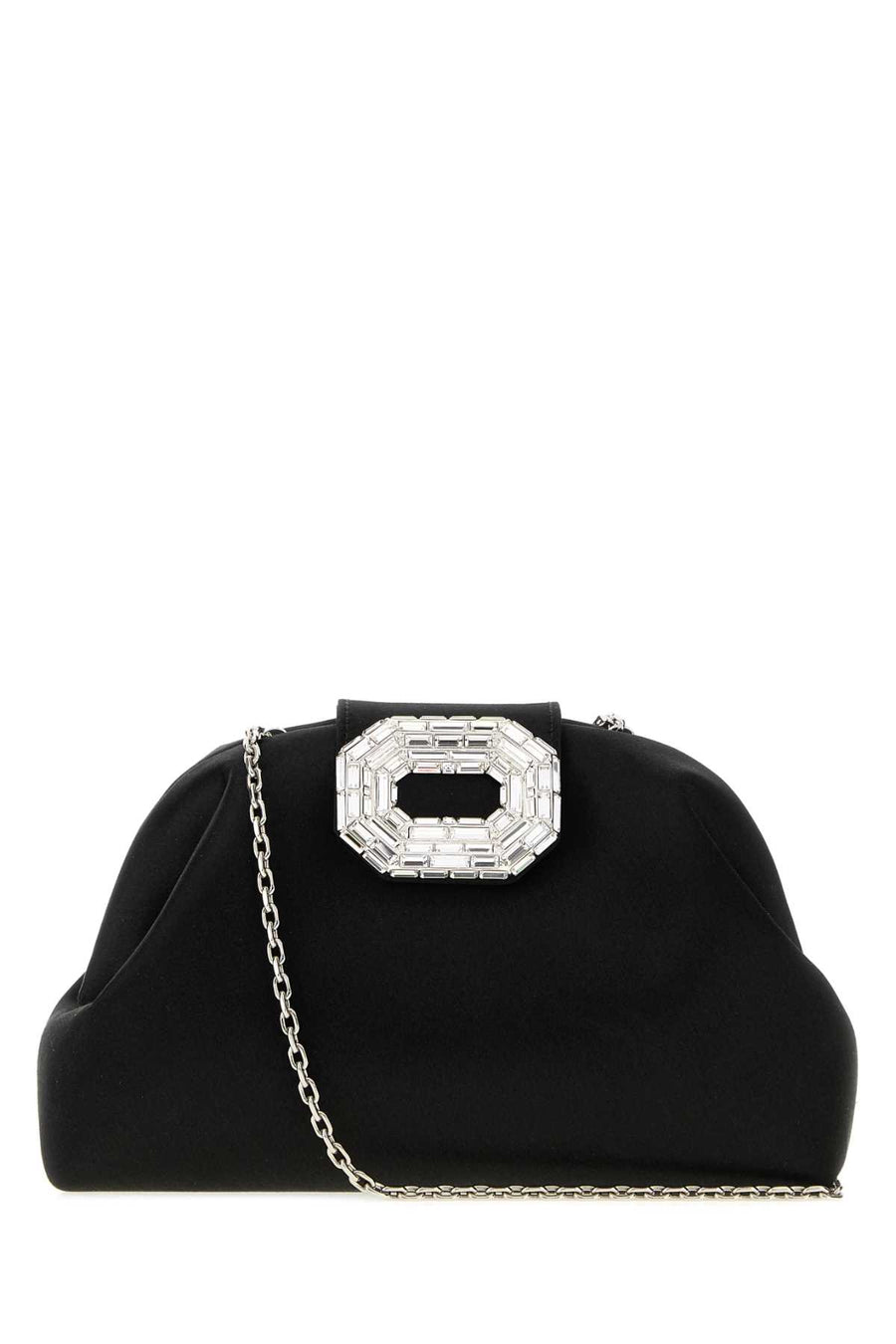 Amina Muaddi Blacksilver Exterior: 100% Fabric; Lining: 100% Fabric; Finishing: Silver metal clutch in black