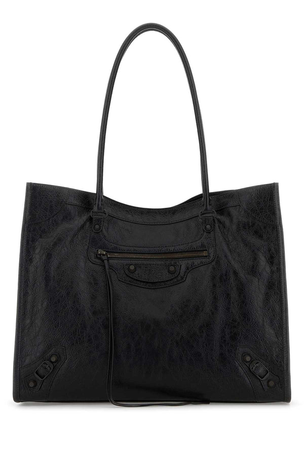 Balenciaga Domesticated lamb leather 100% shoulder bag in black
