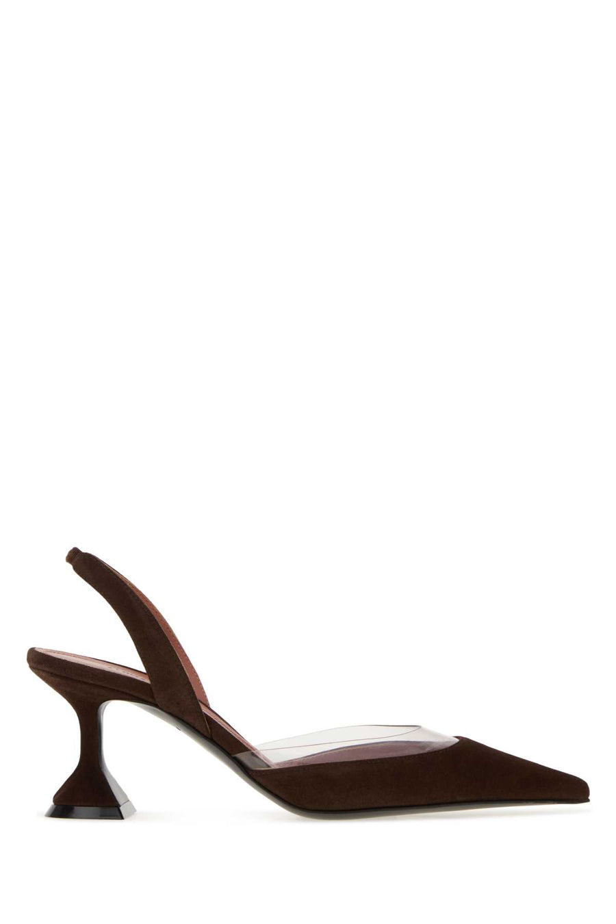 Amina Muaddi Coftra Exterior: 100% Suede slingback heel in brown