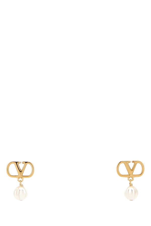 Gold Metal Vlogo Signature Earrings Orocream Orecchini