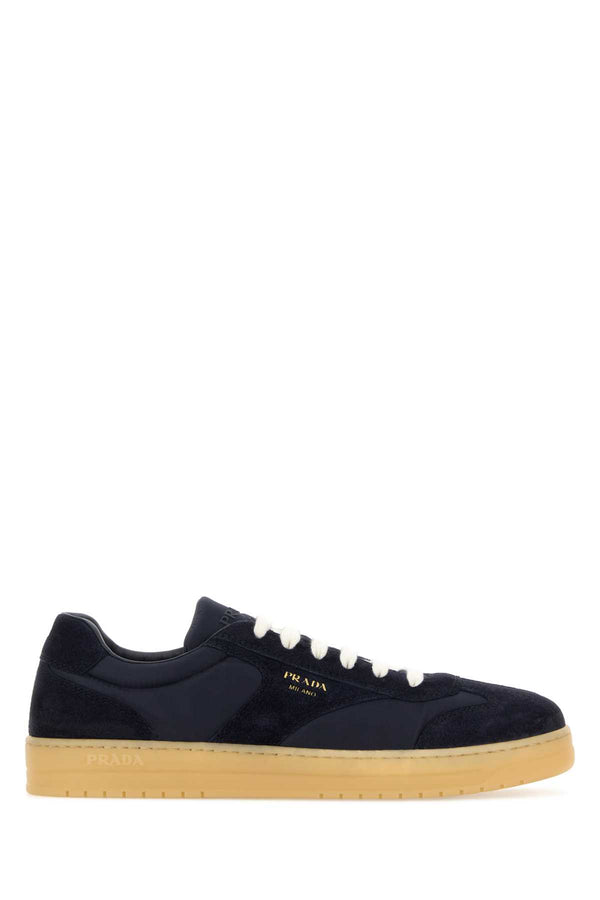 Prada Exterior: Suede and Re-Nylon; Interior: Leather; Sole: Rubber sneakers in navy