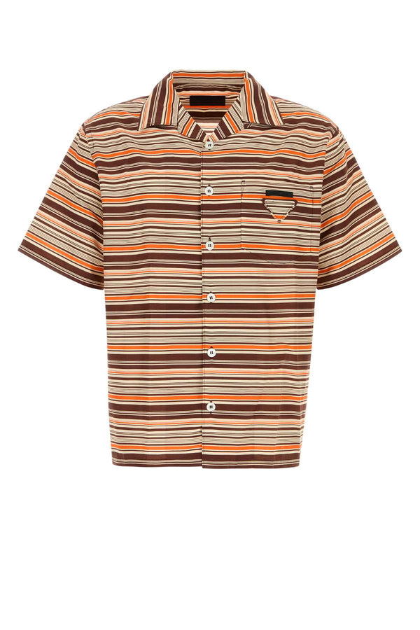 Prada Stampate 58% Cotton shirt in brown