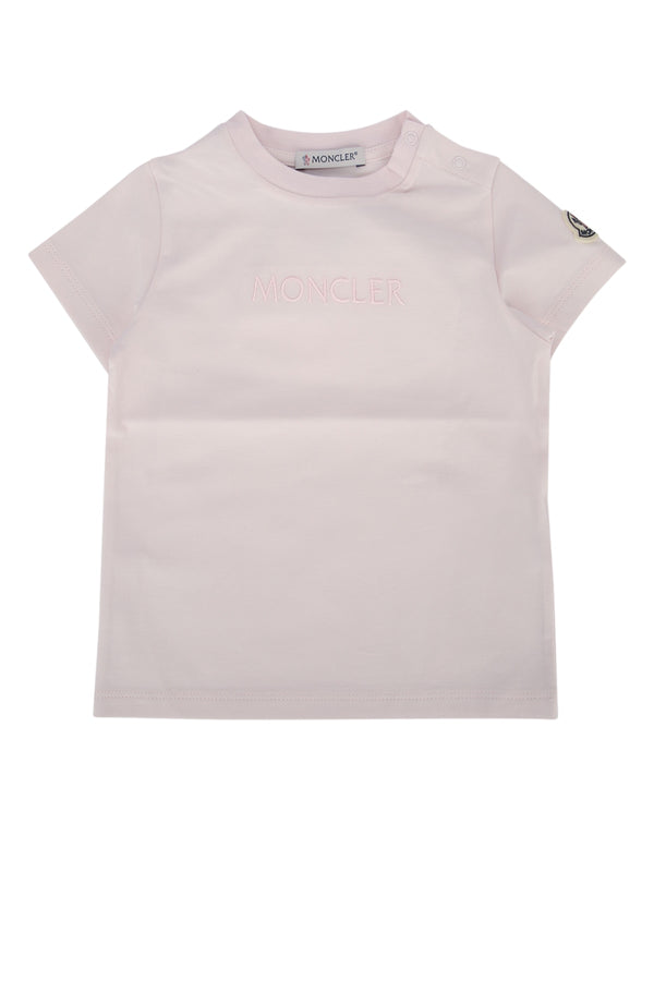 Moncler Jr 92% Cotton t-shirt in pink