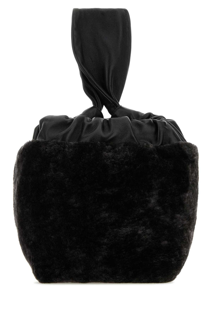 Jil Sander Exterior: 100% Shearling clutch in black