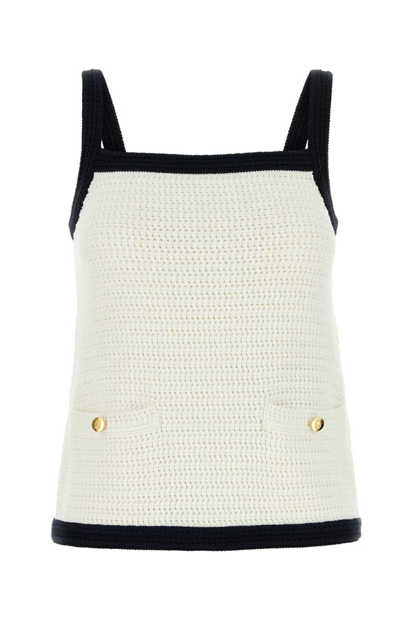 Gucci Exterior: 97% Cotton 2% Nylon 1% Elastane tank top in white