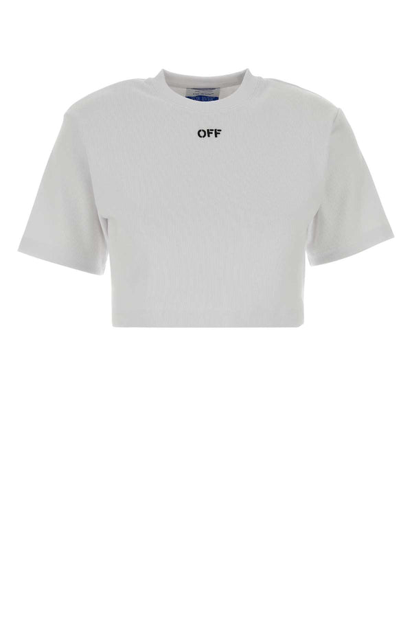 Off-White 98% Cotton t-shirt in white