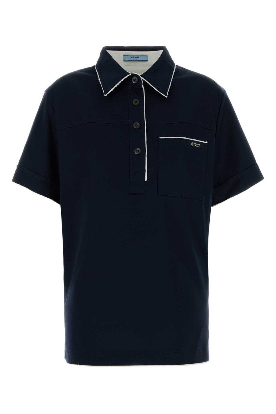 Prada Exterior: 100% Cotton polo shirt in navy