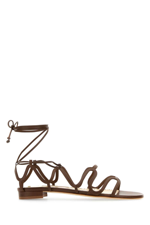 Manolo Blahnik Exterior: 100% Leather sandal in brown