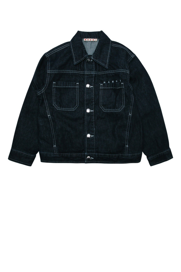 Marni Kids 100% Cotton jacket in navy