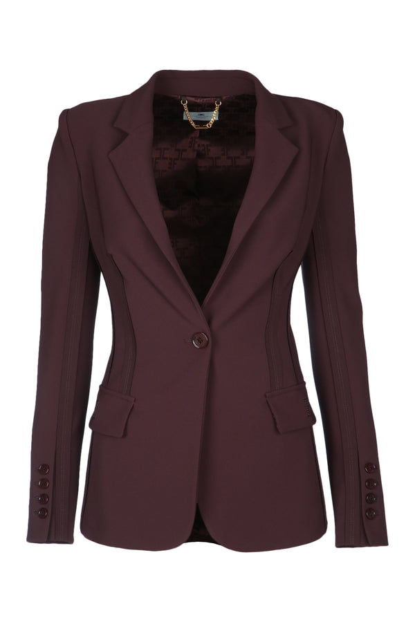 Elisabetta Franchi Monopetto 96% Polyester blazer in brown