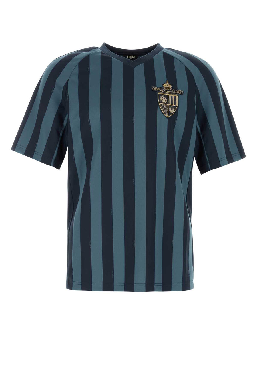 Printed Polyester T-Shirt Blu Notte Indaco Exterior: Maglie