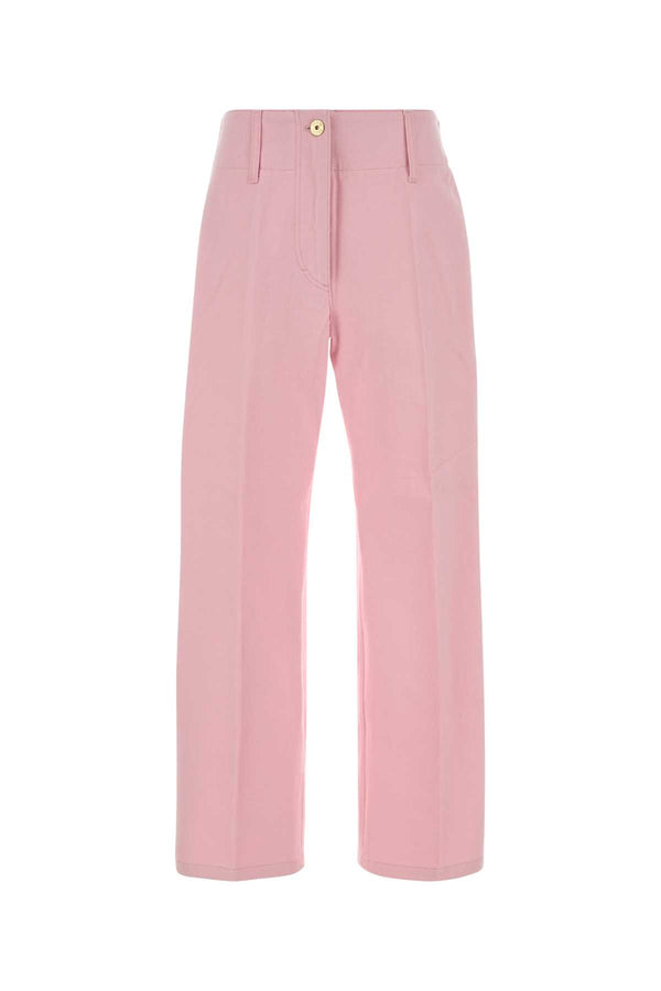 Patou Belt 100% Cotton trousers in pink