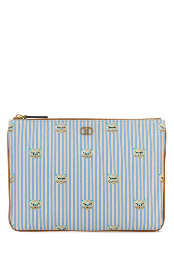 Valentino Garavani Vlogo Calfskin leather wallet in blue