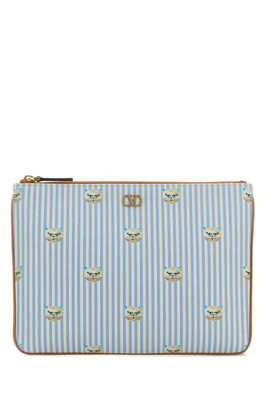 Valentino Garavani Vlogo Calfskin leather wallet in blue