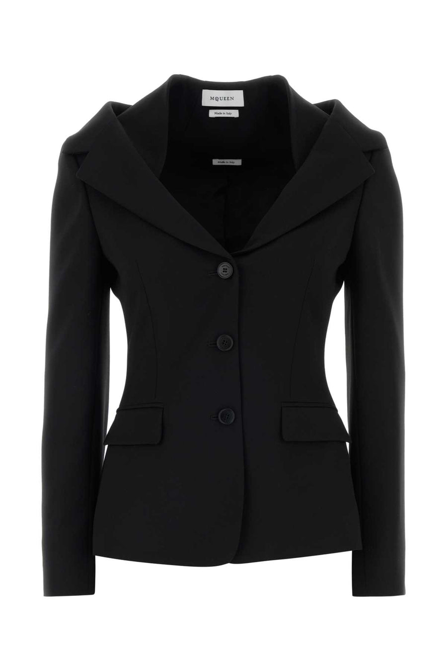 Alexander McQueen Exterior: 100% Wool blazer in black