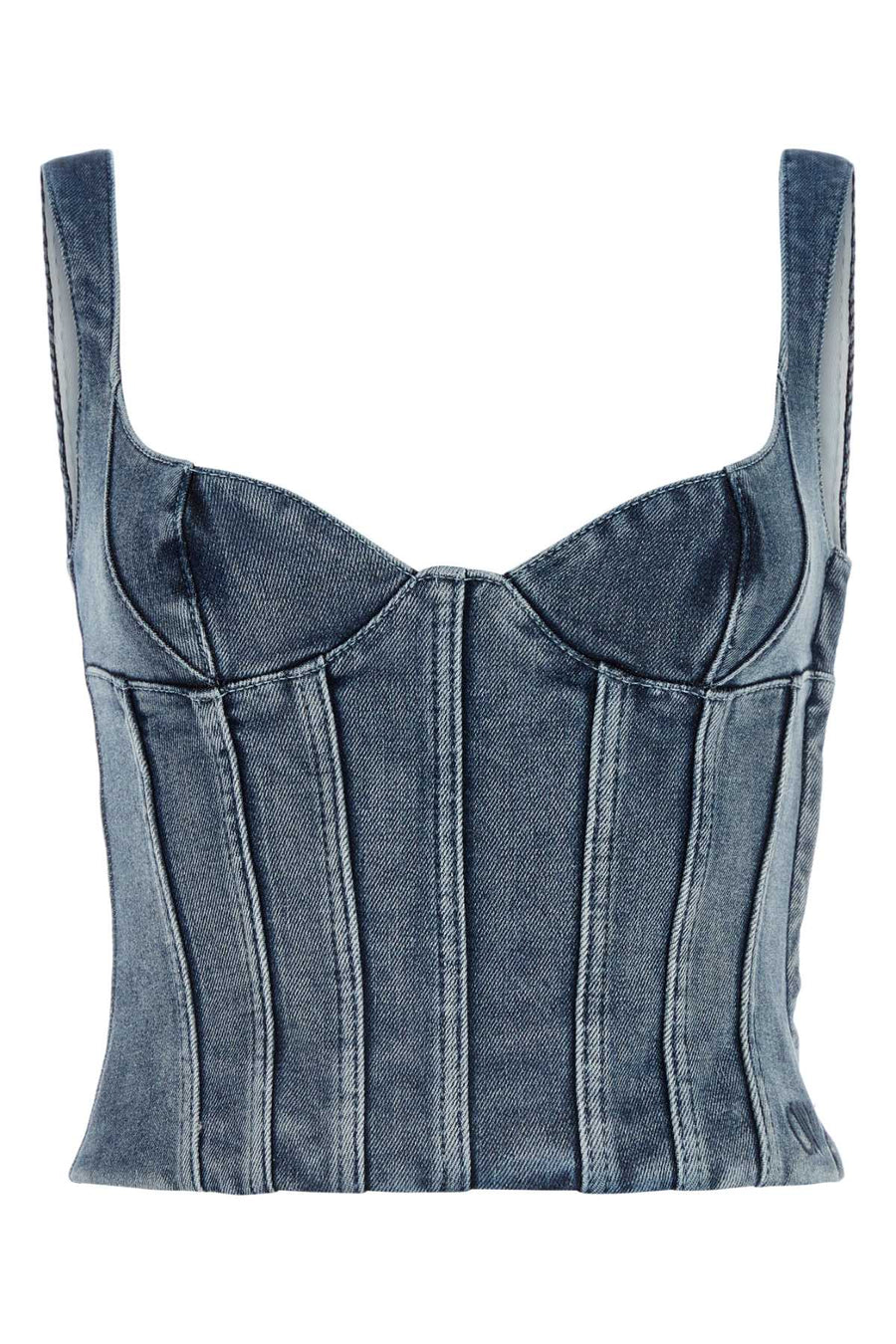 Off-White Exterior: 93% Cotton 7% Elastane bodysuit in blue