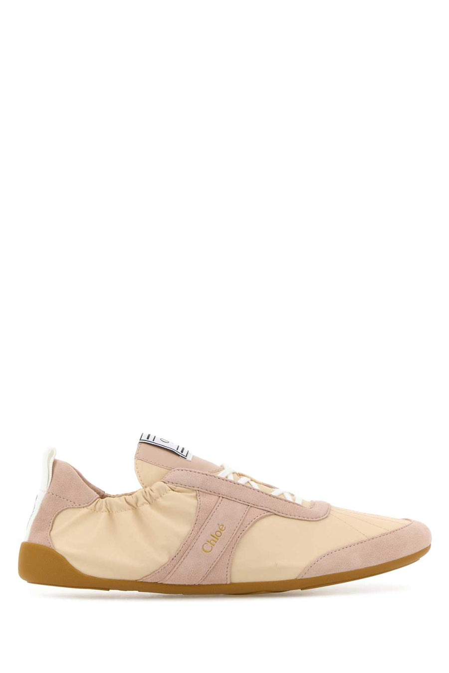 Chloé Chloé Canvas and suede upper sneaker in beige