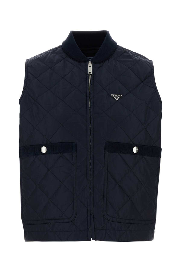 Prada Exterior: 100% Re-Nylon; Lining: 100% Re-Nylon vest in navy