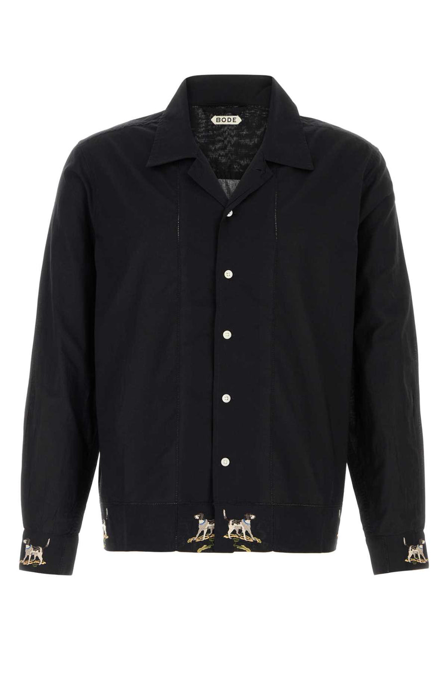 Bode Long 100% Cotton shirt in black