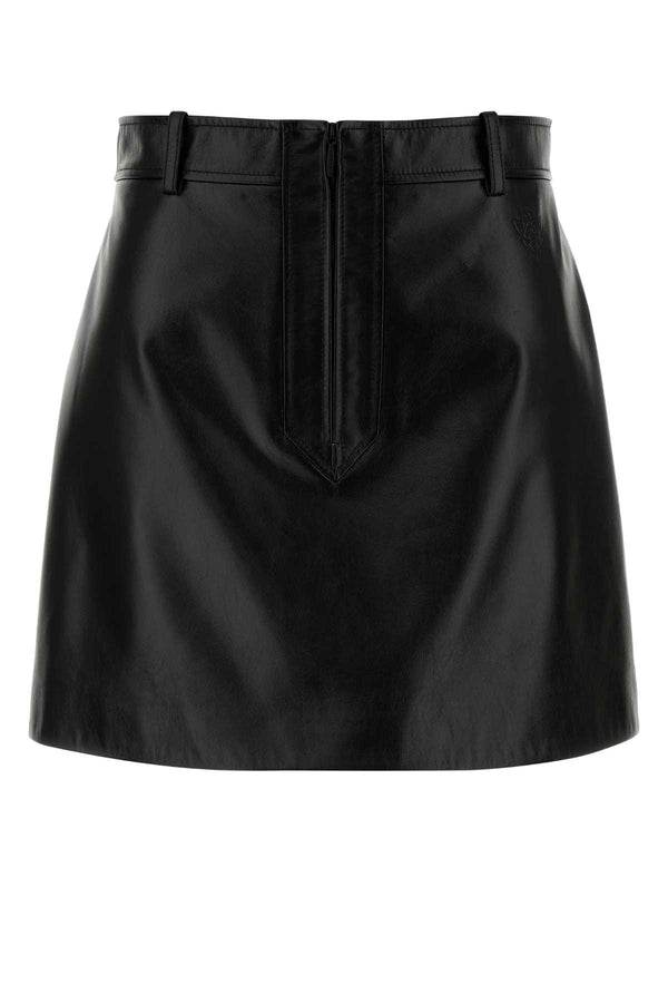 Gucci Skirt Calf leather skirt in black