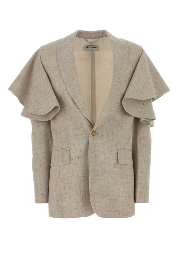 Moschino Exterior: 100% Viscose; Lining: 100% Cotton blazer in beige