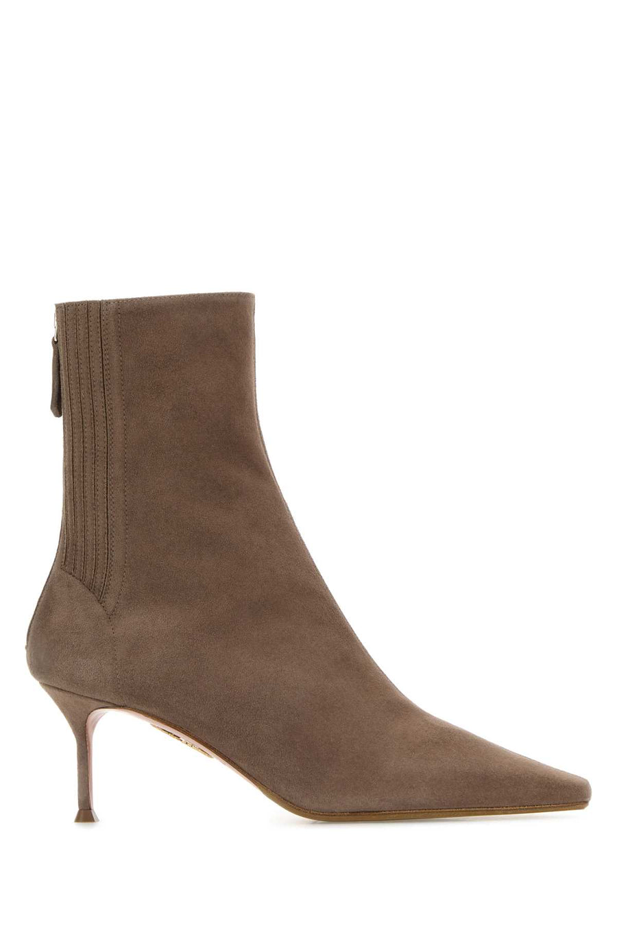 Aquazzura Honoré Exterior: 100% Suede ankle boot in gray